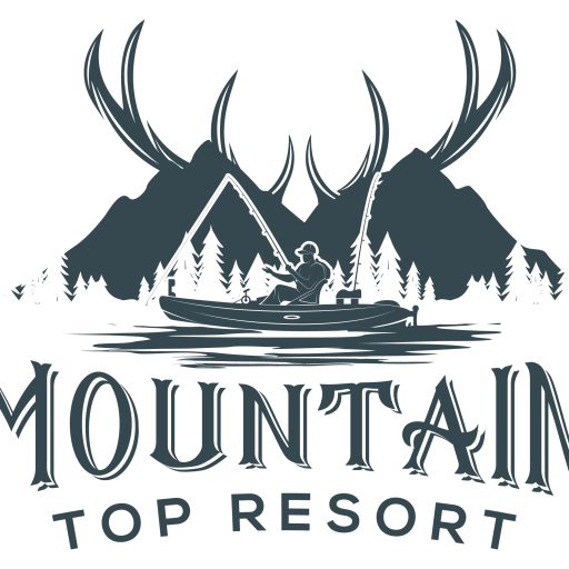Logo for Mountain Top Resort featuring mountains and antlers.